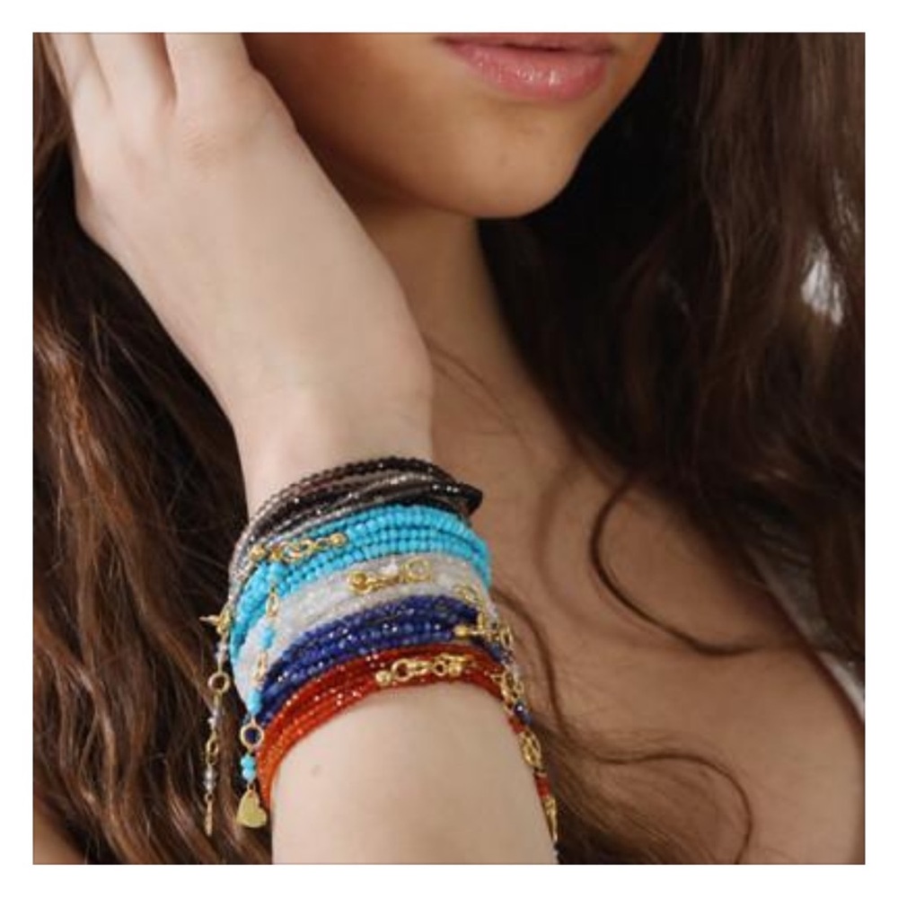 Amethyst Semi-Precious Gem Wrap Bracelet NWT 6-9”